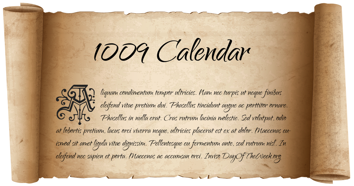 January 1, 1009 date scroll poster