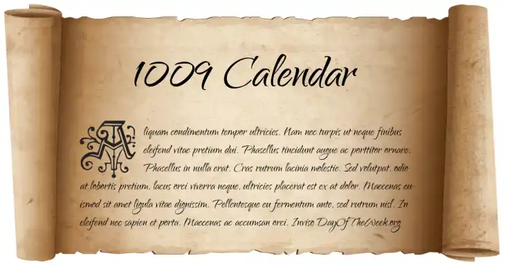 1009 Calendar