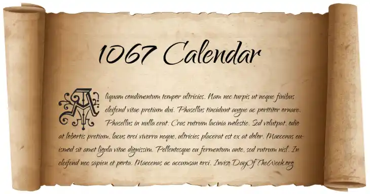 1067 Calendar