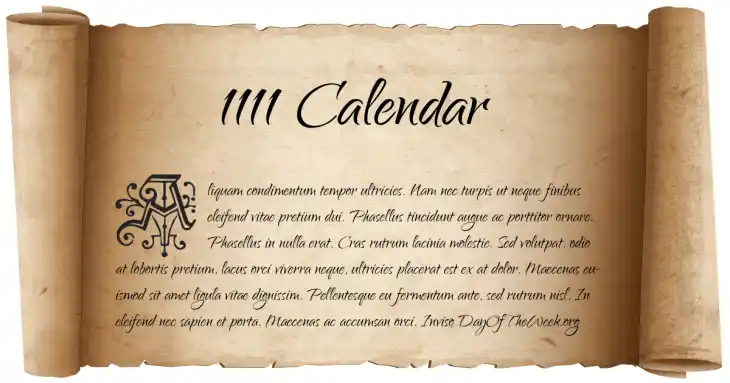 1111 Calendar