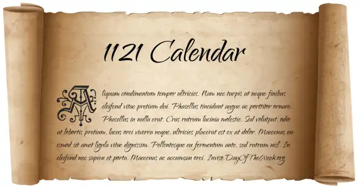 1121 Calendar