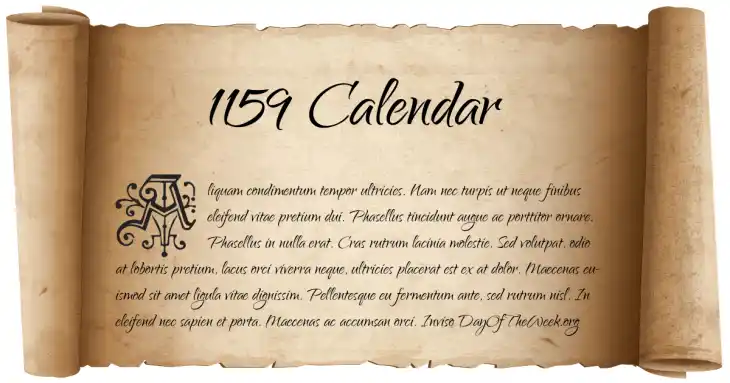 1159 Calendar