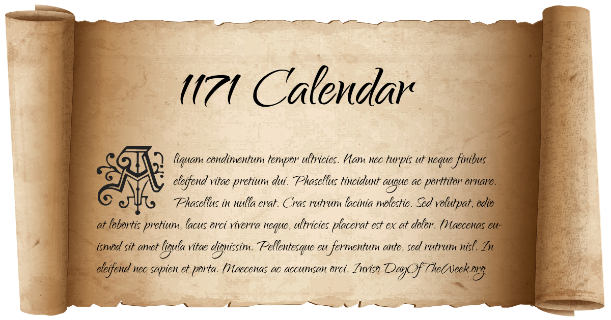 January 1, 1171 date scroll poster