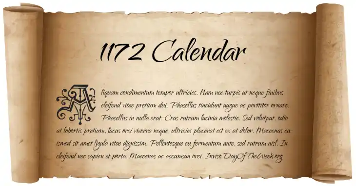 1172 Calendar