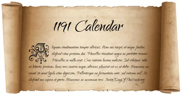 1191 Calendar