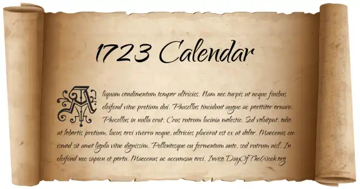 1723 Calendar