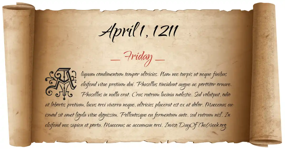 April 1, 1211 date scroll poster