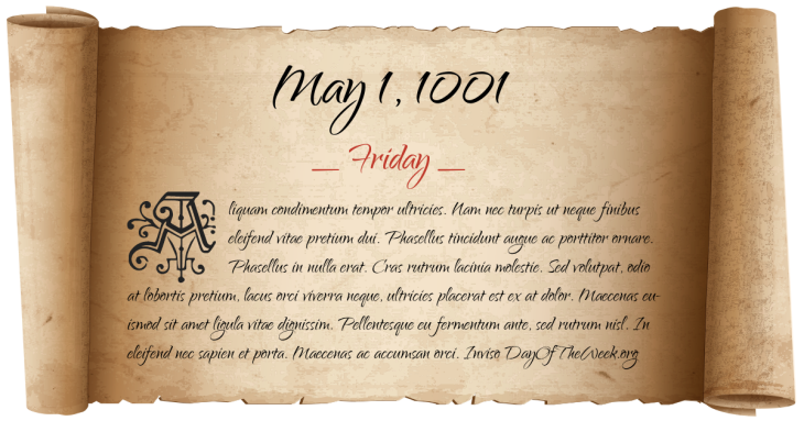 Friday May 1, 1001