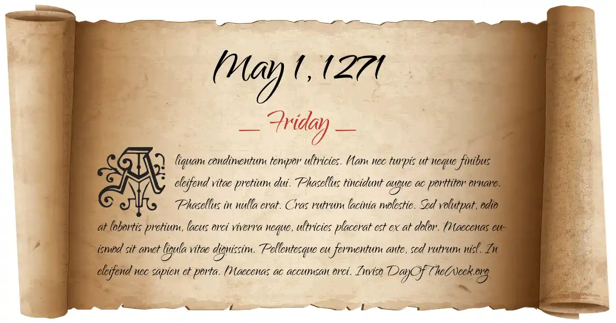May 1, 1271 date scroll poster