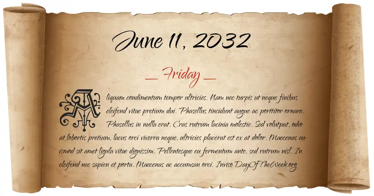 June 11, 2032 date scroll poster