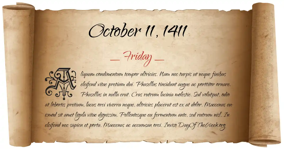 October 11, 1411 date scroll poster