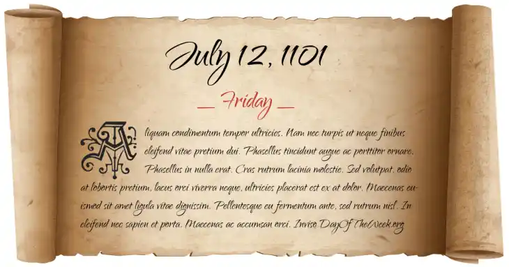 Friday July 12, 1101
