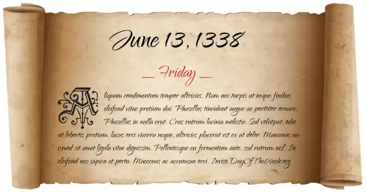 Friday June 13, 1338