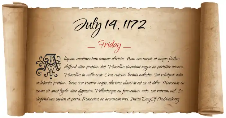 Friday July 14, 1172