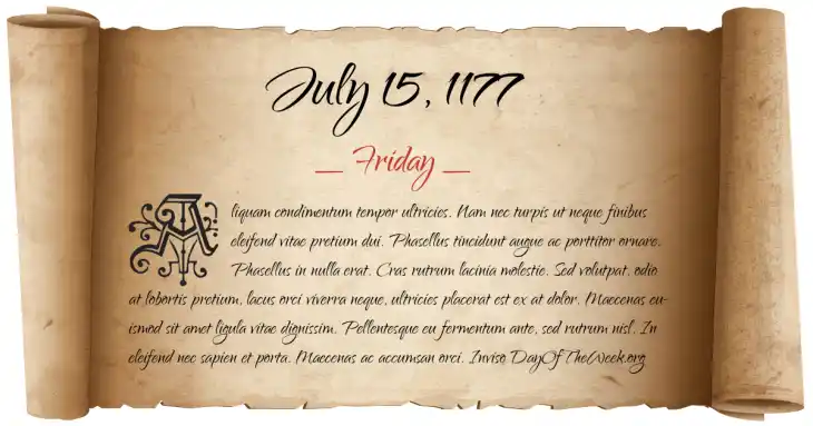 Friday July 15, 1177