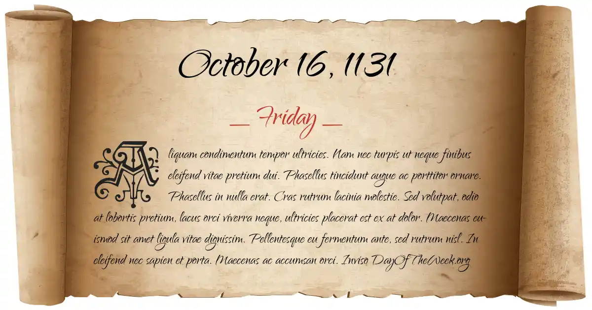 October 16, 1131 date scroll poster