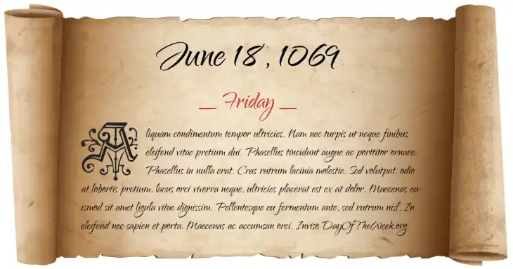 Friday June 18, 1069