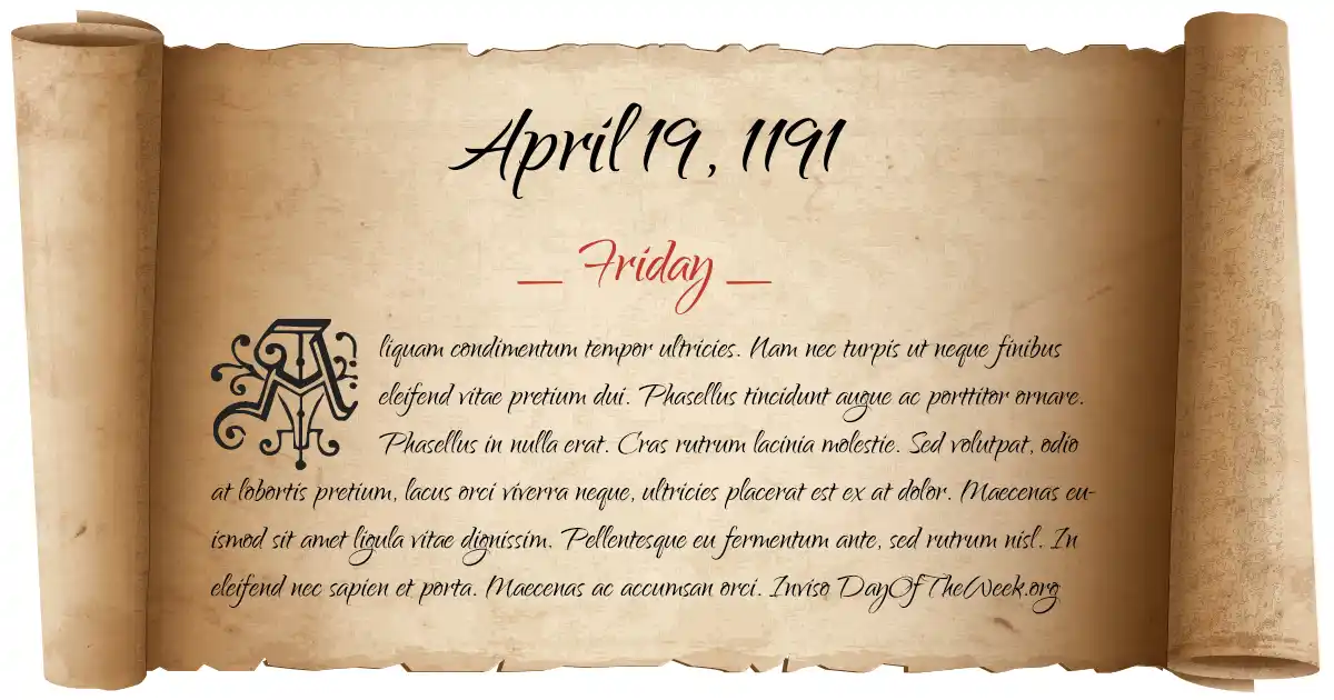 April 19, 1191 date scroll poster