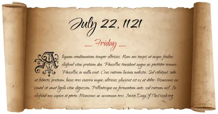 Friday July 22, 1121