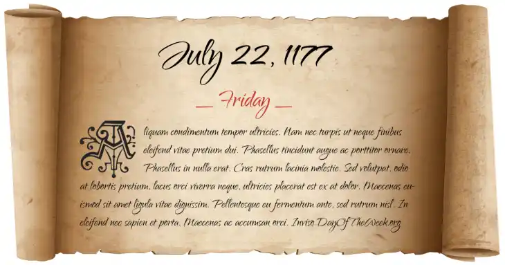 Friday July 22, 1177