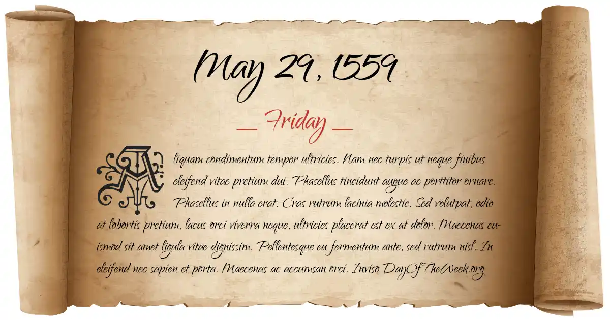 May 29, 1559 date scroll poster