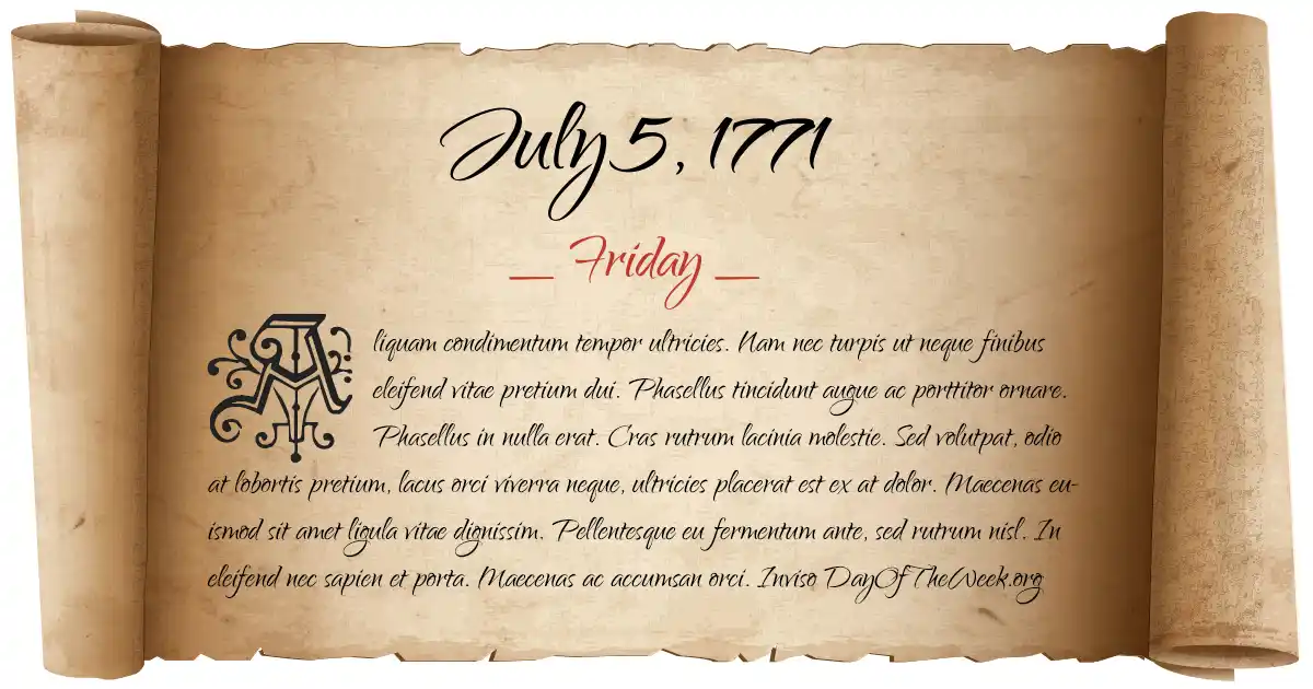 July 5, 1771 date scroll poster