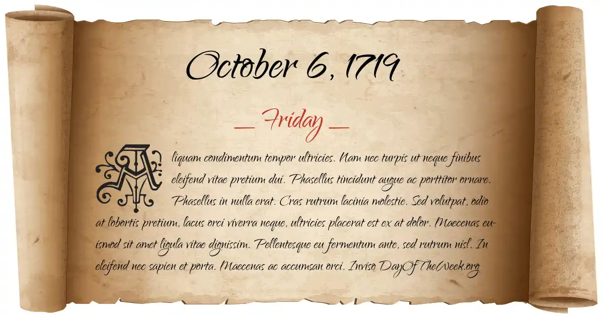 October 6, 1719 date scroll poster