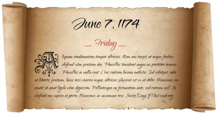 Friday June 7, 1174