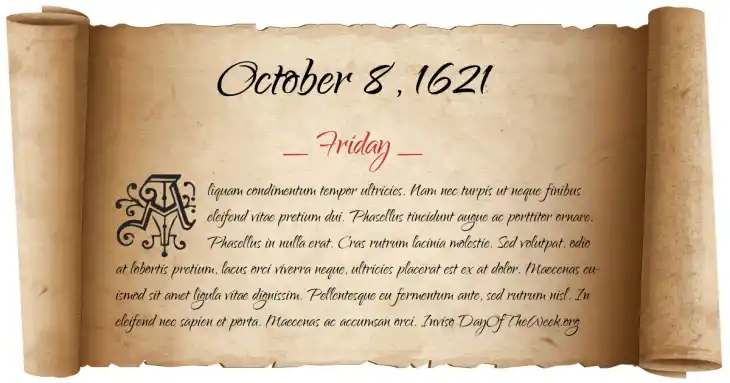 Friday October 8, 1621