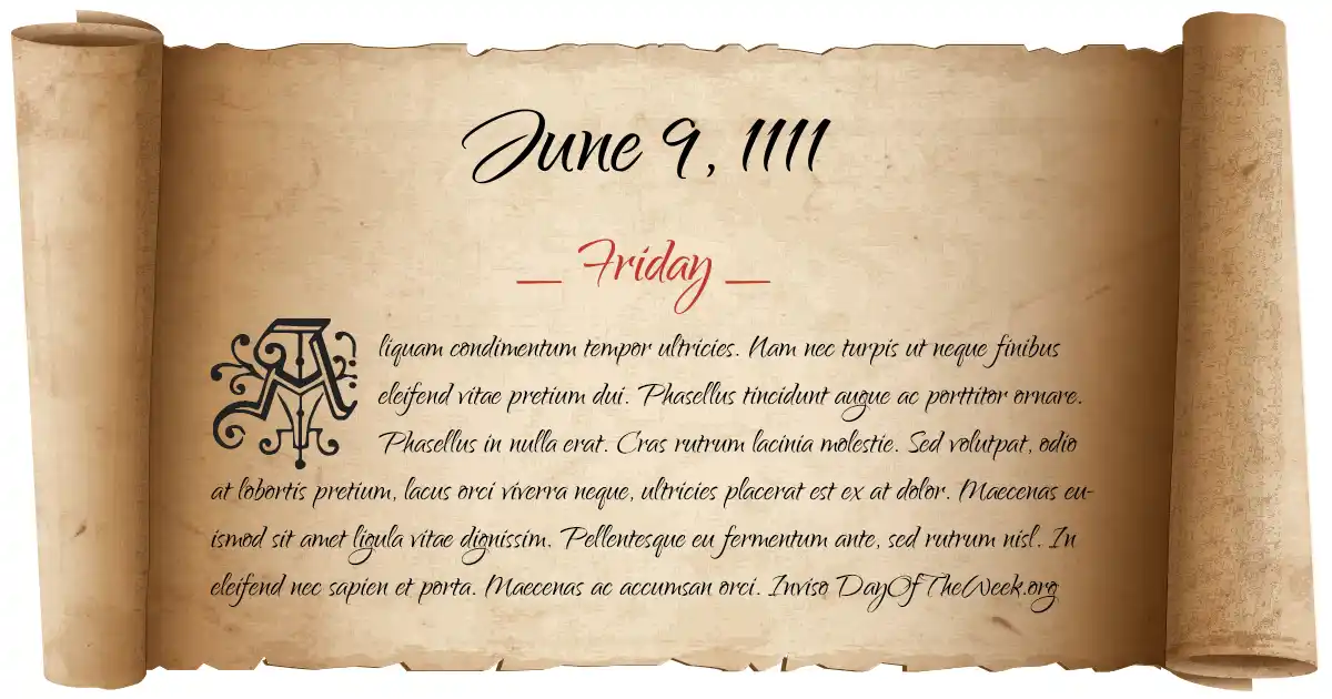 June 9, 1111 date scroll poster