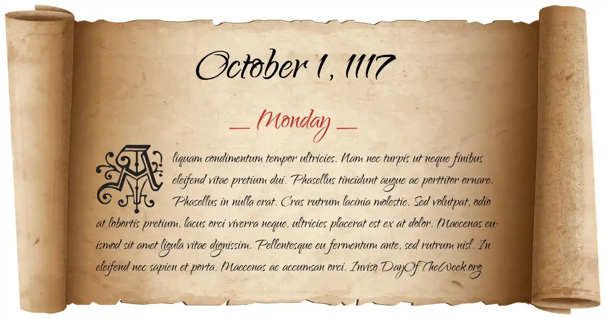 October 1, 1117 date scroll poster