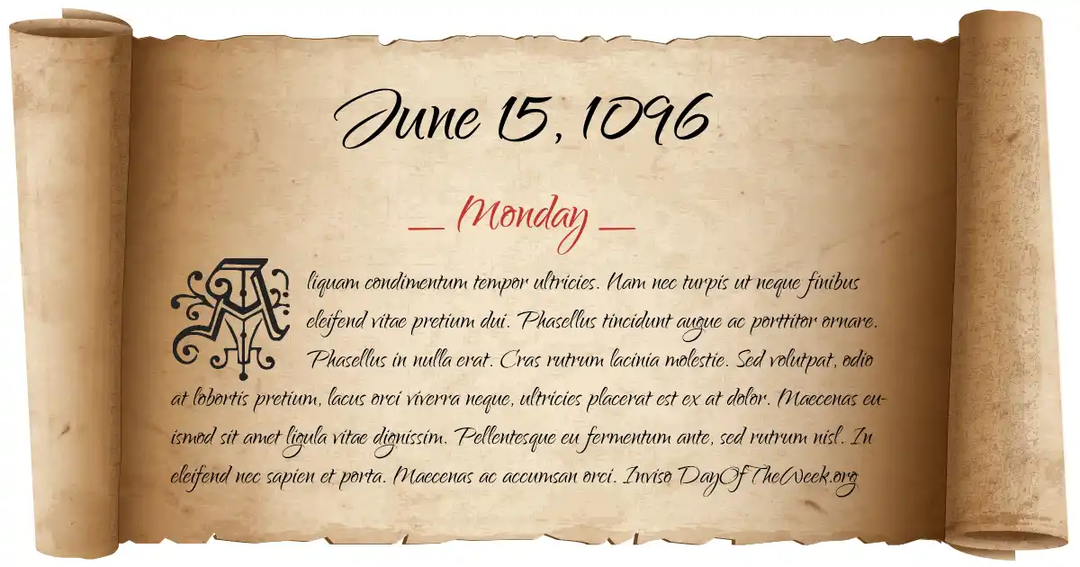 June 15, 1096 date scroll poster