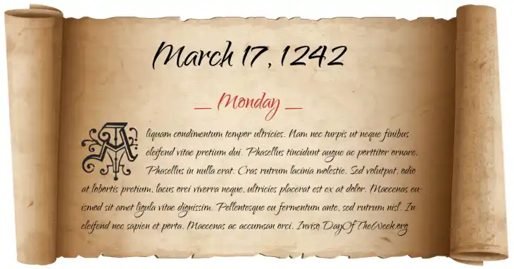 Monday March 17, 1242
