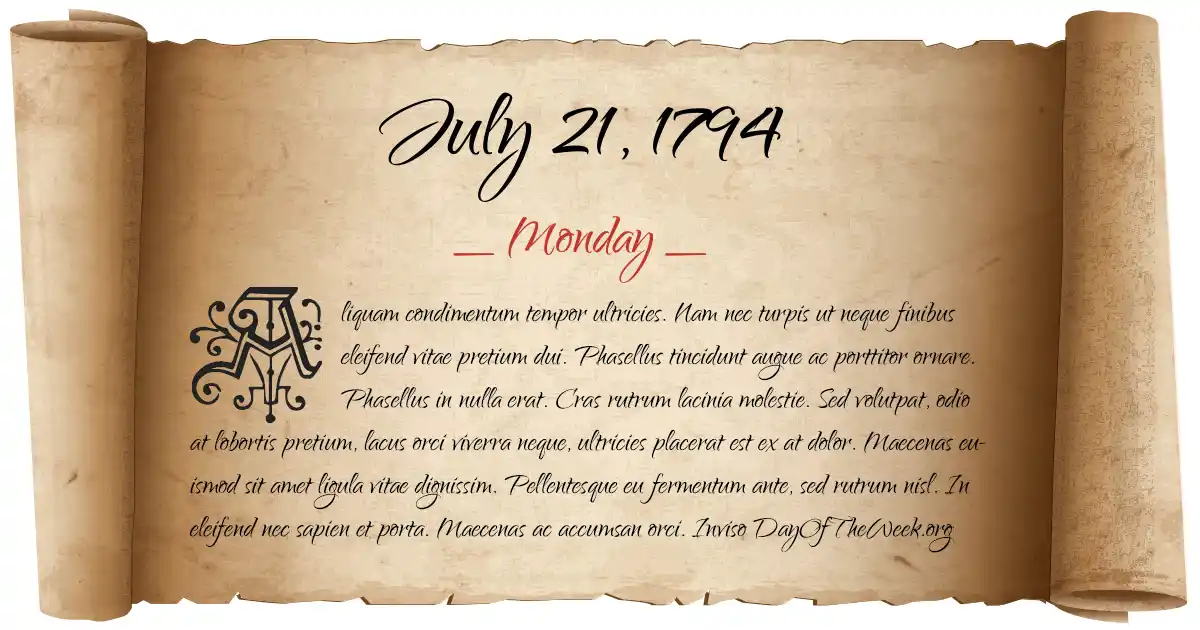 July 21, 1794 date scroll poster