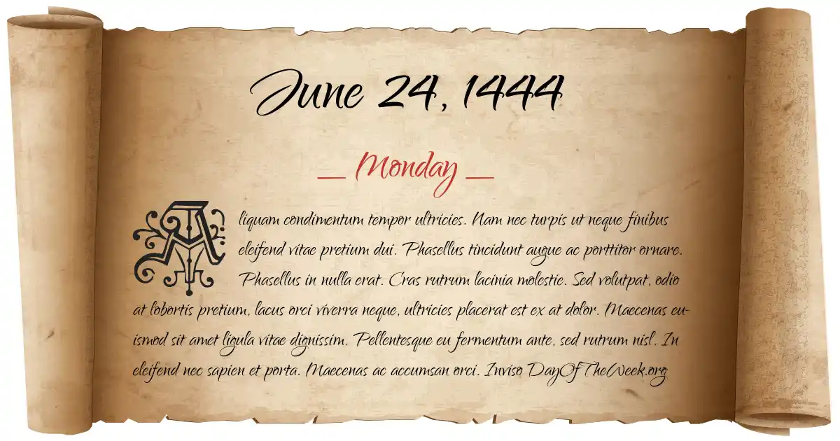 June 24, 1444 date scroll poster