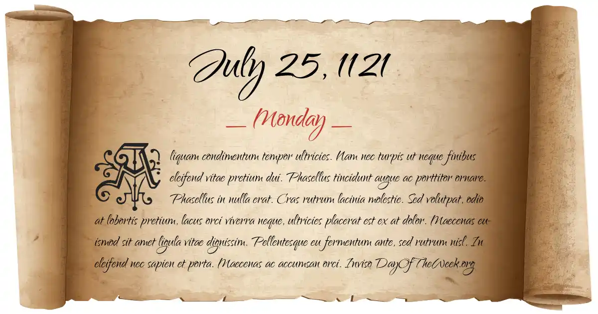 July 25, 1121 date scroll poster