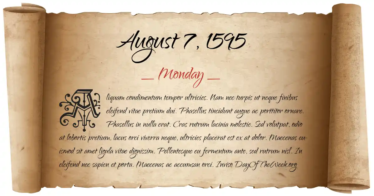 August 7, 1595 date scroll poster