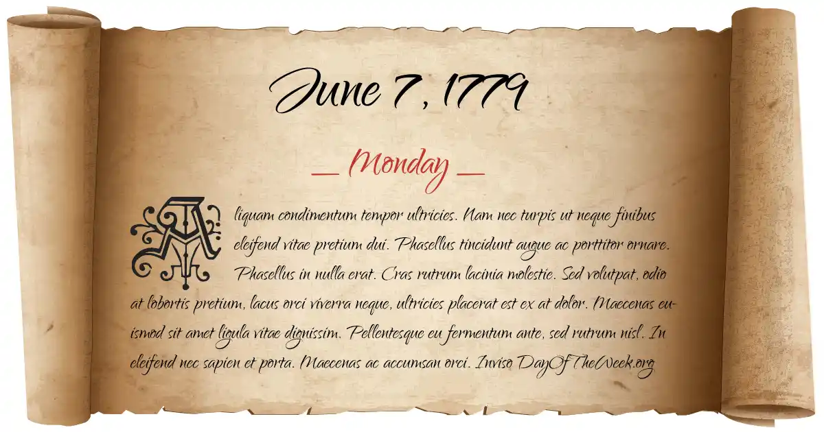 June 7, 1779 date scroll poster