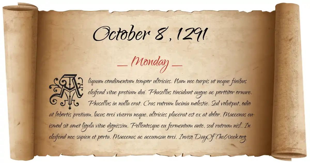 October 8, 1291 date scroll poster