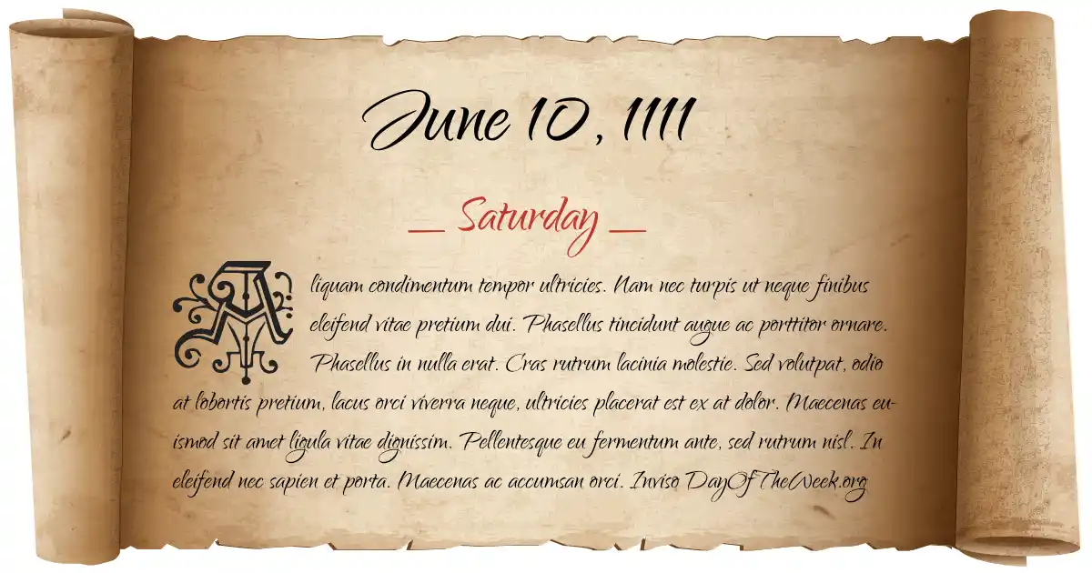 June 10, 1111 date scroll poster