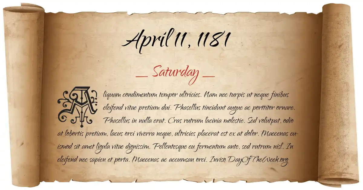 April 11, 1181 date scroll poster