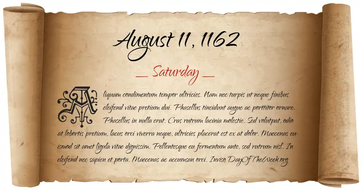 August 11, 1162 date scroll poster
