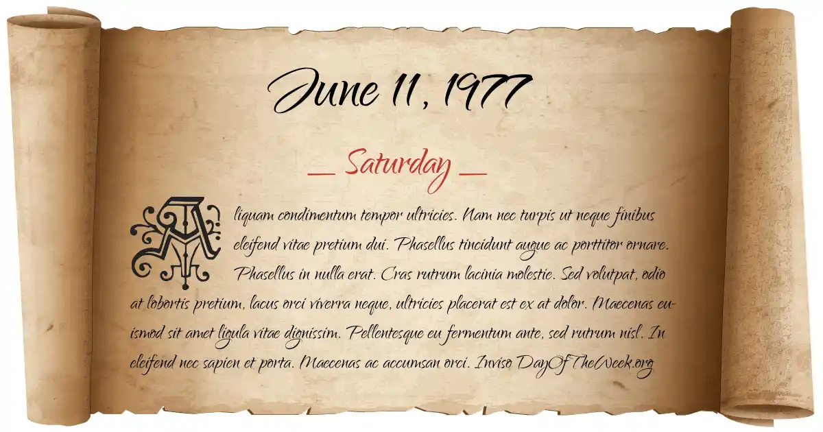 June 11, 1977 date scroll poster