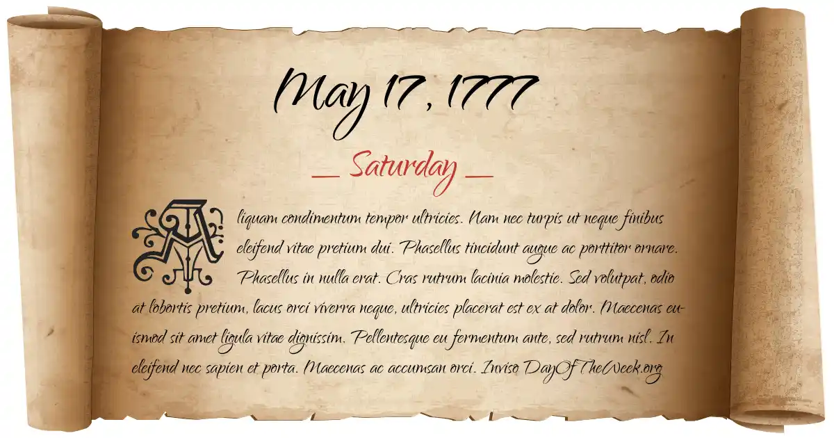 May 17, 1777 date scroll poster