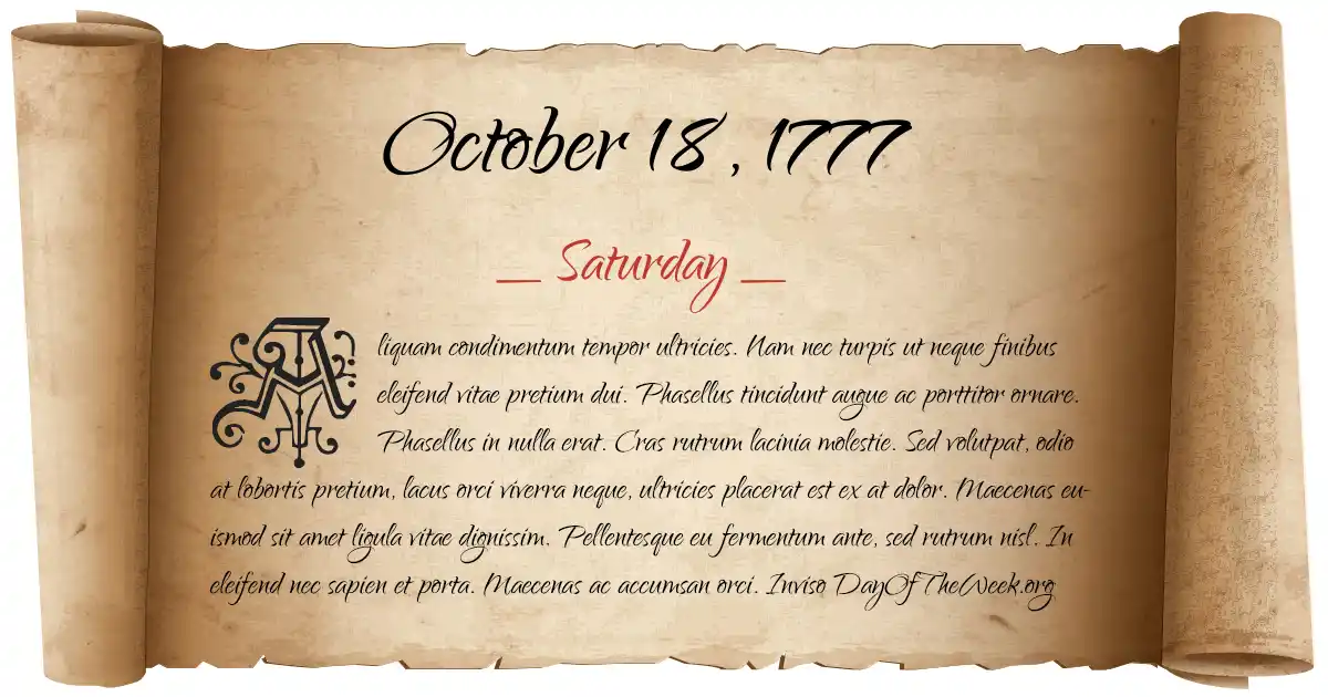 October 18, 1777 date scroll poster