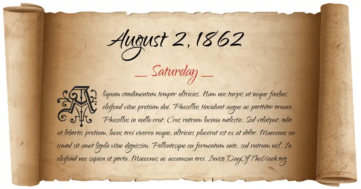 August 2, 1862 date scroll poster