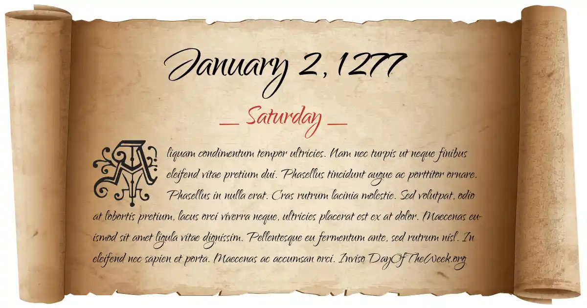 January 2, 1277 date scroll poster