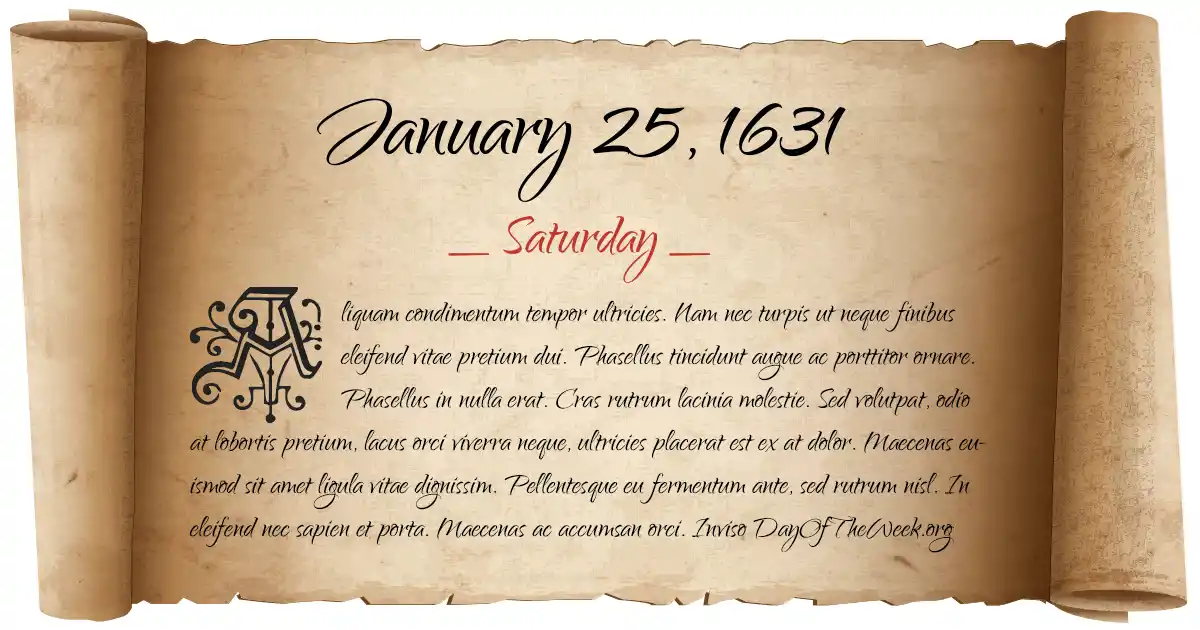 January 25, 1631 date scroll poster
