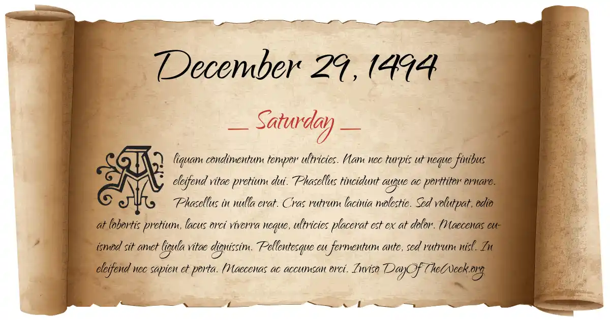 December 29, 1494 date scroll poster