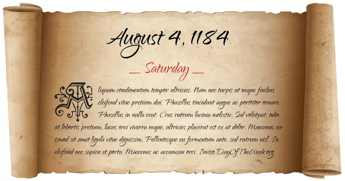 August 4, 1184 date scroll poster